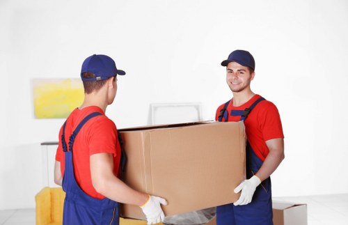 Moving boxes and removal van preparation in Fulham