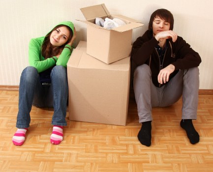 Removal van loading furniture in Fulham