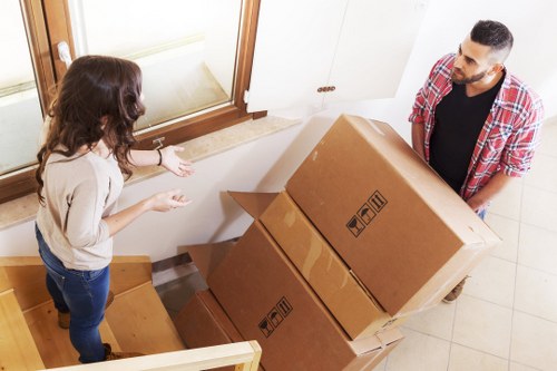 Loading furniture into a van for a Fulham flat move