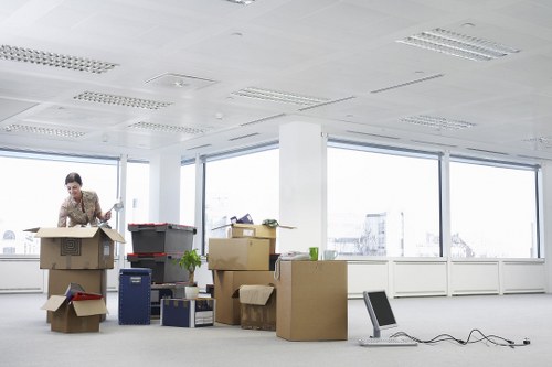 Supervisor reviewing safety procedures before a property move