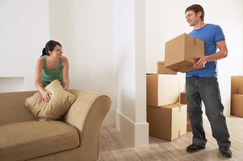 Local moving vehicle arranged for a residential move in Fulham